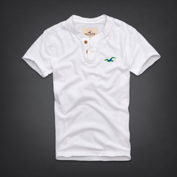 Hollister Hombres Ponte de pie de cuello Corto Remera HCO3919